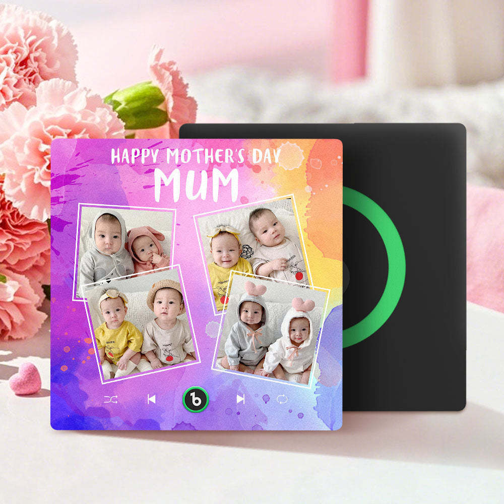 Custom Music Fridge Magnets That Plays Music with 4 Photos Mother's Day Gifts for Mum - Fridgebeatsau