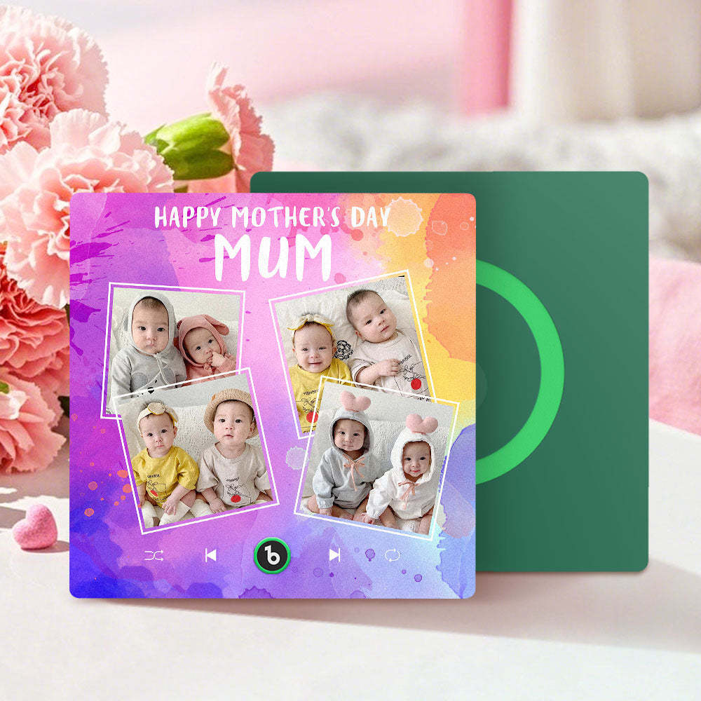 Custom Music Fridge Magnets That Plays Music with 4 Photos Mother's Day Gifts for Mum - Fridgebeatsau