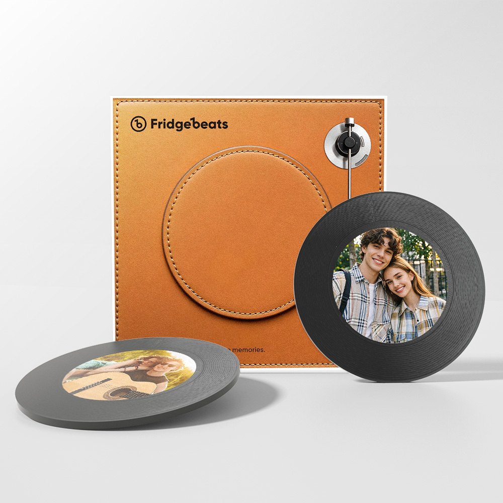 Custom Music Fridge Magnet Supports 1-6 Songs Personalized Photo Vintage Music Fridge Magnets for Boyfriend - Fridgebeatsau