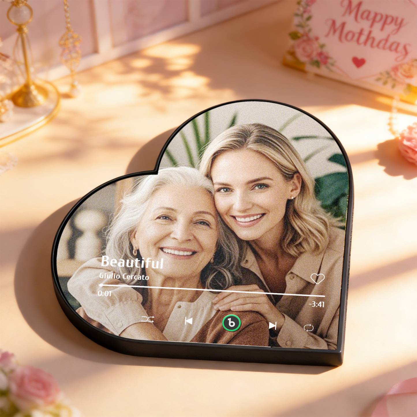 Custom Music Fridge Magnet Custom Heart Frame Album Fridge Magnet Music Wall Photo Sticker Mother's Day Gift - Fridgebeatsau