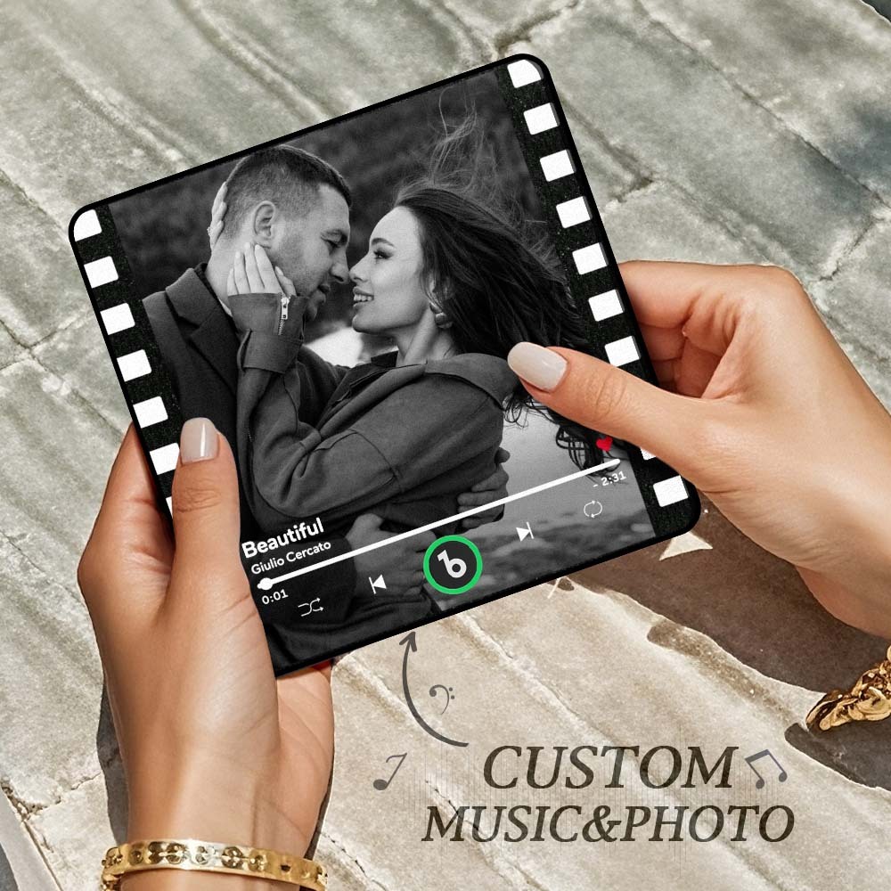 Custom Music Fridge Magnets Vintage Movie Colorful Frame Album Fridge Magnet Can Play Songs Wedding Gift for Couples - Fridgebeatsau
