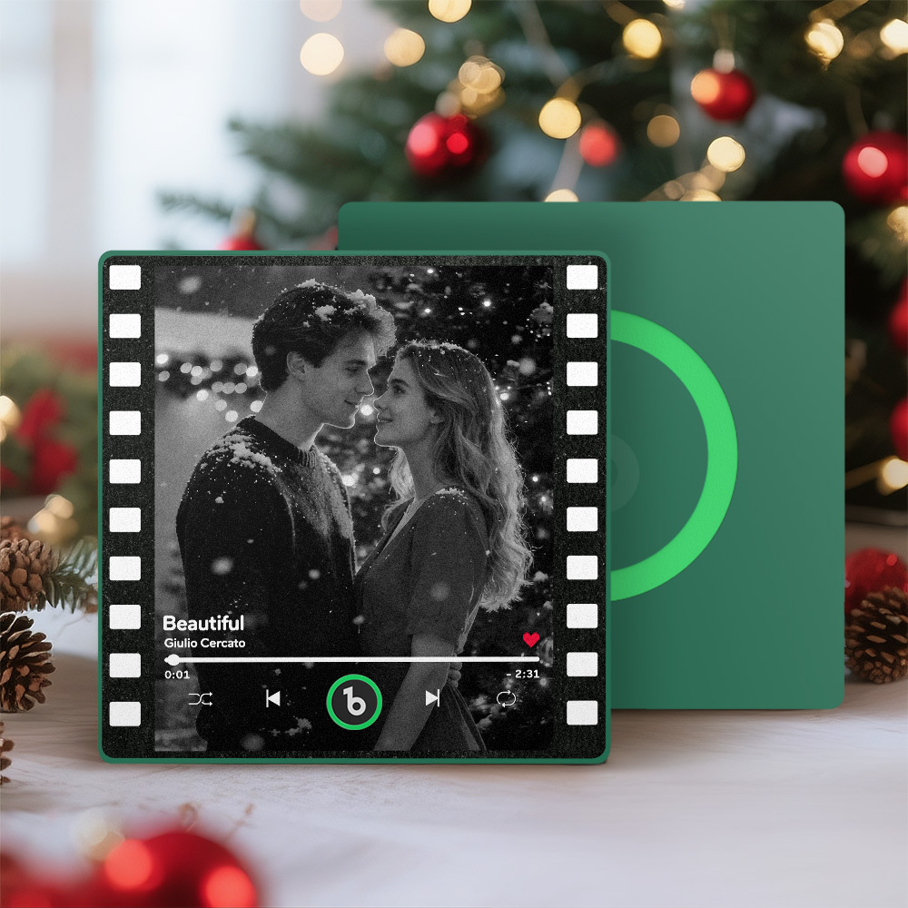 Custom Music Fridge Magnets Vintage Movie Colorful Frame Album Fridge Magnet Can Play Songs Christmas Gift for Couples - Fridgebeatsau