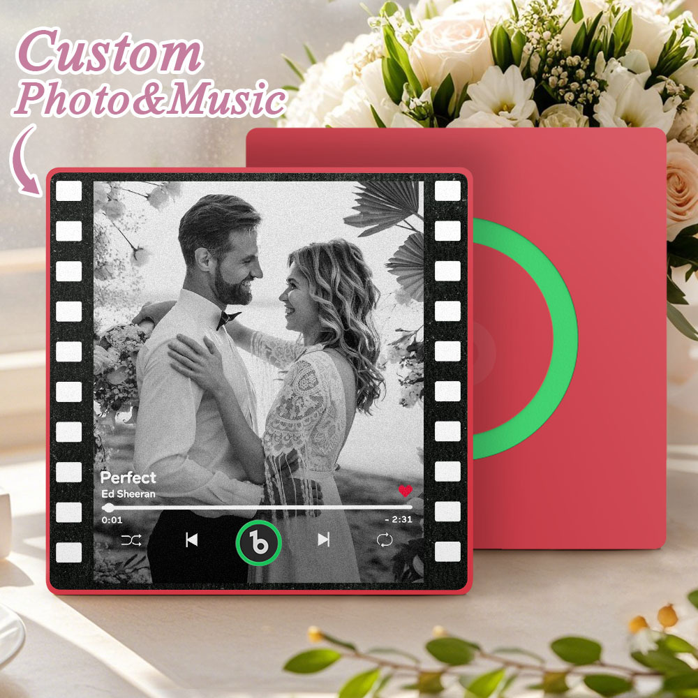Custom Music Fridge Magnets Vintage Movie Colorful Frame Album Fridge Magnet Can Play Songs Wedding Gift for Couples - Fridgebeatsau