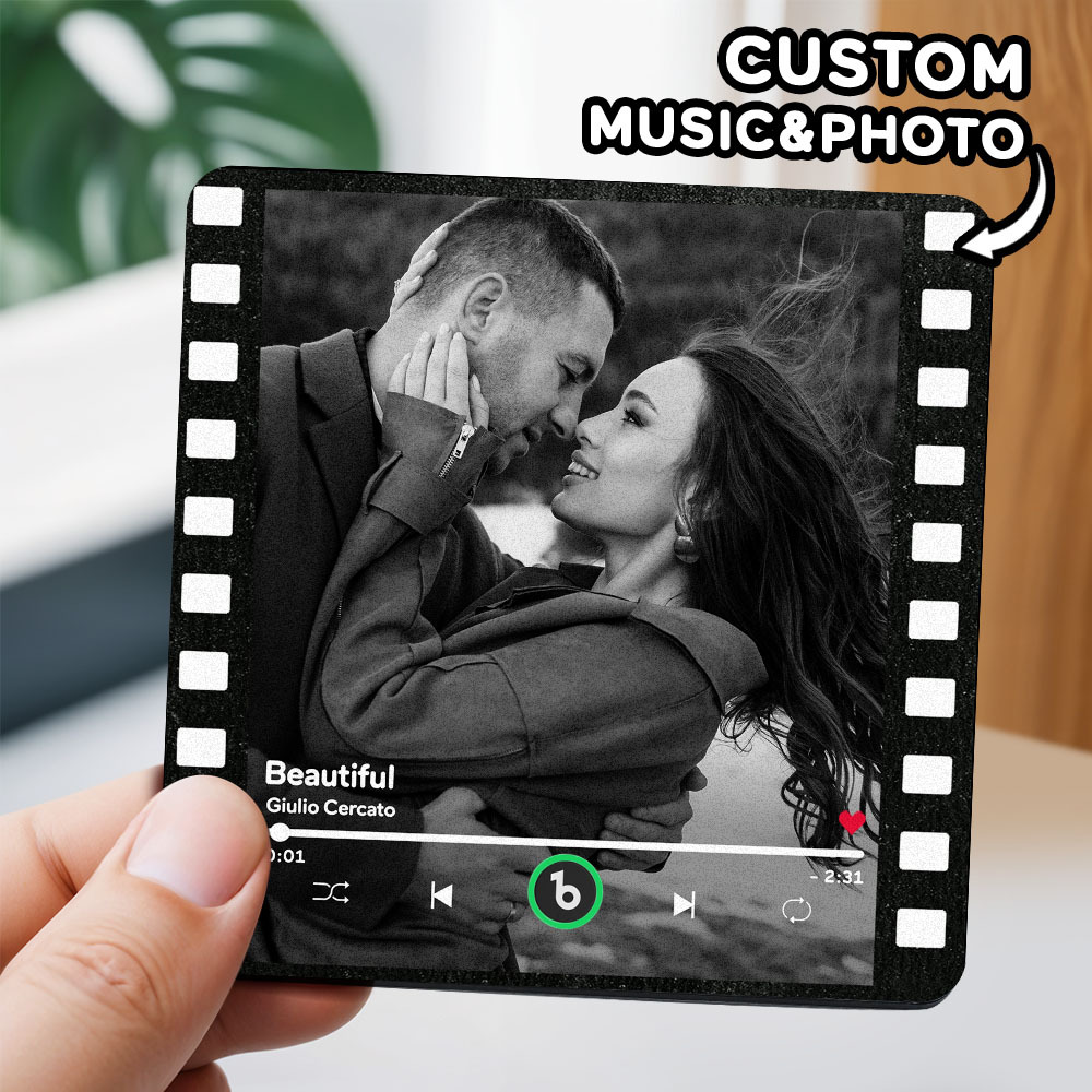 Custom Music Fridge Magnets Vintage Movie Colorful Frame Album Fridge Magnet Can Play Songs Gift for Couples - Fridgebeatsau