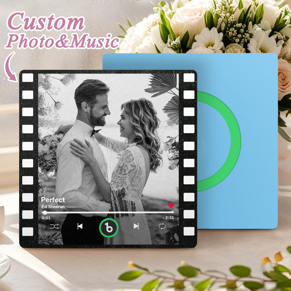 Custom Music Fridge Magnets Vintage Movie Colorful Frame Album Fridge Magnet Can Play Songs Wedding Gift for Couples - Fridgebeatsau