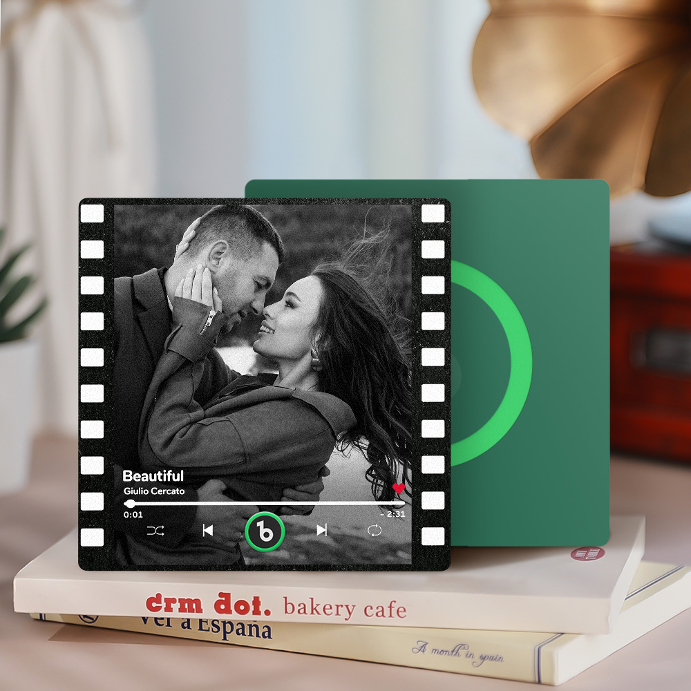 Custom Music Fridge Magnets Vintage Movie Colorful Frame Album Fridge Magnet Can Play Songs Gift for Couples - Fridgebeatsau