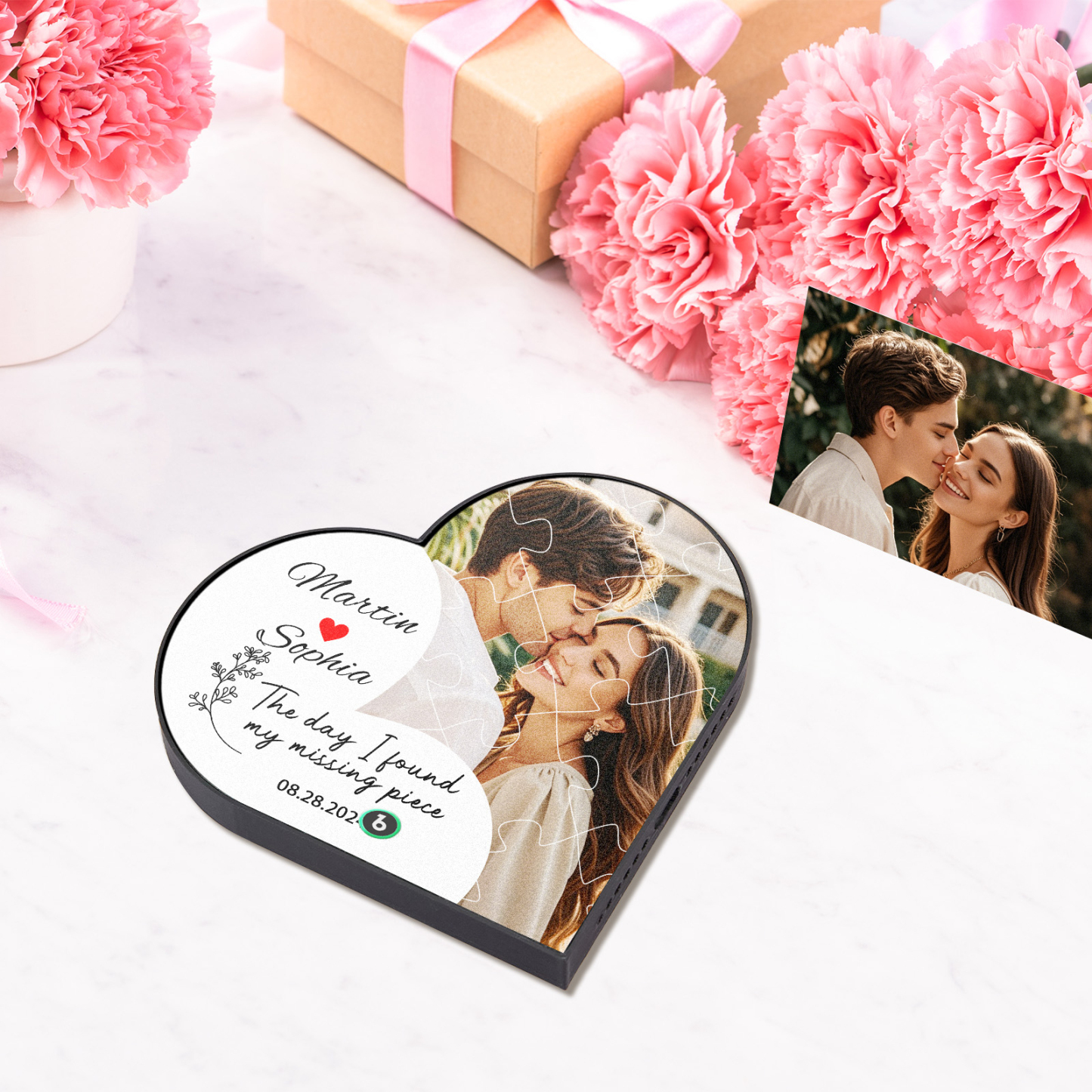 The Day I Found My Missing Piece Custom Photo Heart-Shaped Music Fridge Magnet Personalized Fridge Magnet Anniversary Gifts Couples Gift - Fridgebeatsau