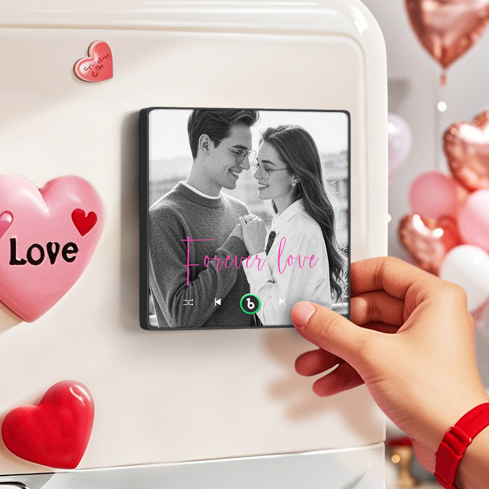Custom Music Fridge Magnet Gifts for Her Him, Personalized Photo Gifts for Boyfriend Girlfriend Husband Wife, Unique Gift for Anniversary Birthday - Fridgebeatsau