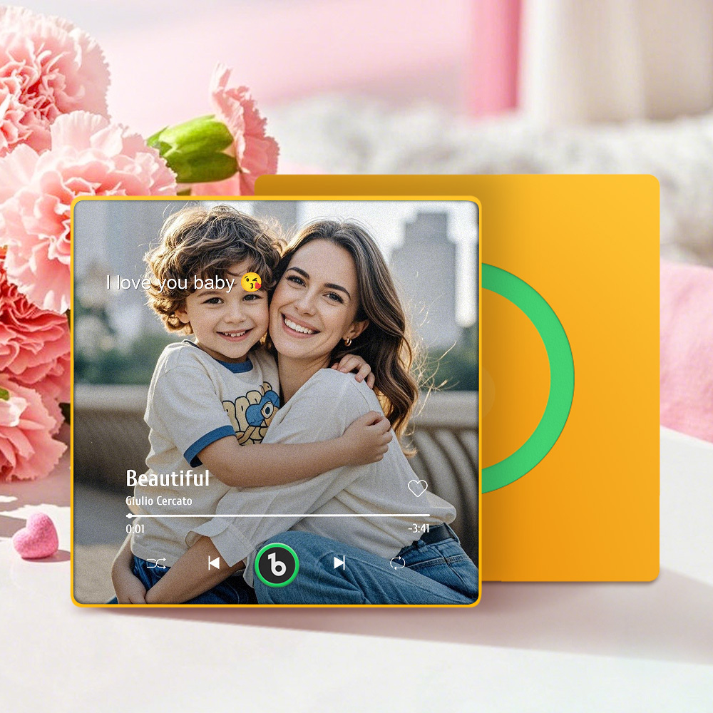 Custom Music Gift Fridge Magnet Custom Photo Music Box Music Box Play Song Photo Music Magnet Mother's Day Gift - Fridgebeatsau