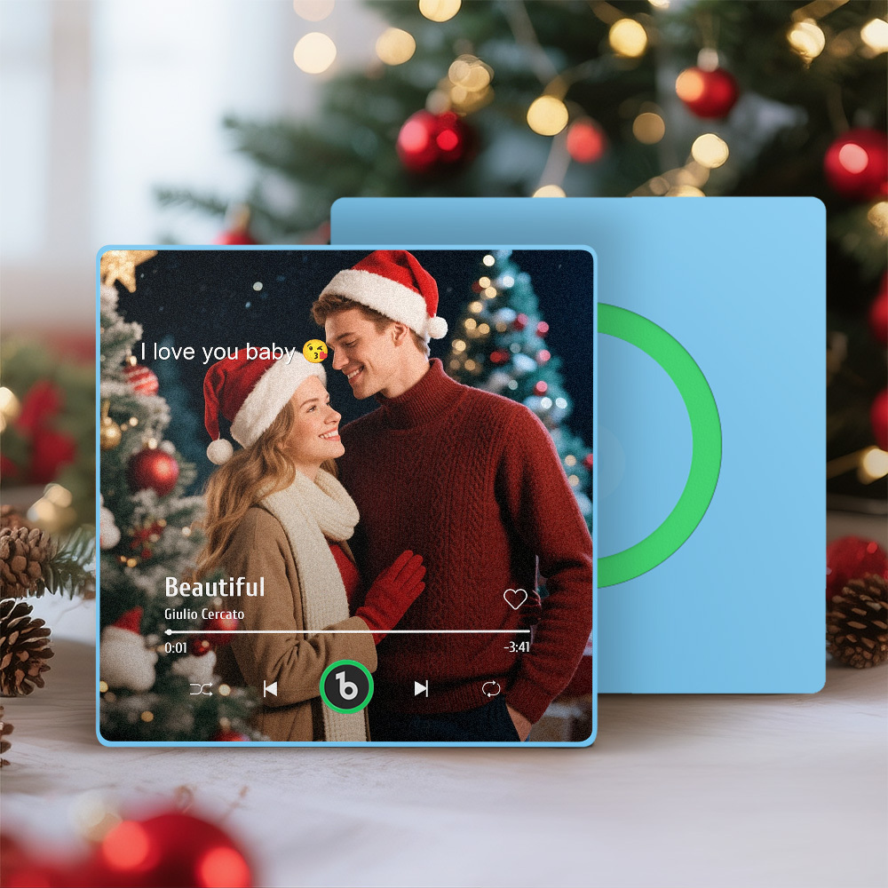 Custom Music Gift Fridge Magnet Custom Photo Music Box Music Box Play Song Photo Music Magnet Christmas Gifts for Couple - Fridgebeatsau