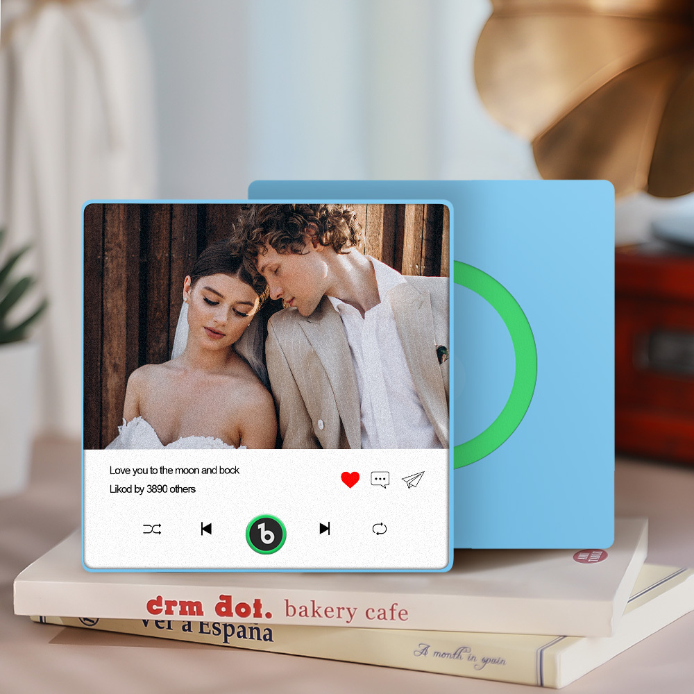 Custom Photo and Text Music Fridge Magnet with Colorful Frame Music Wall Photo Sticker Music Movement That Can Be Played - Fridgebeatsau