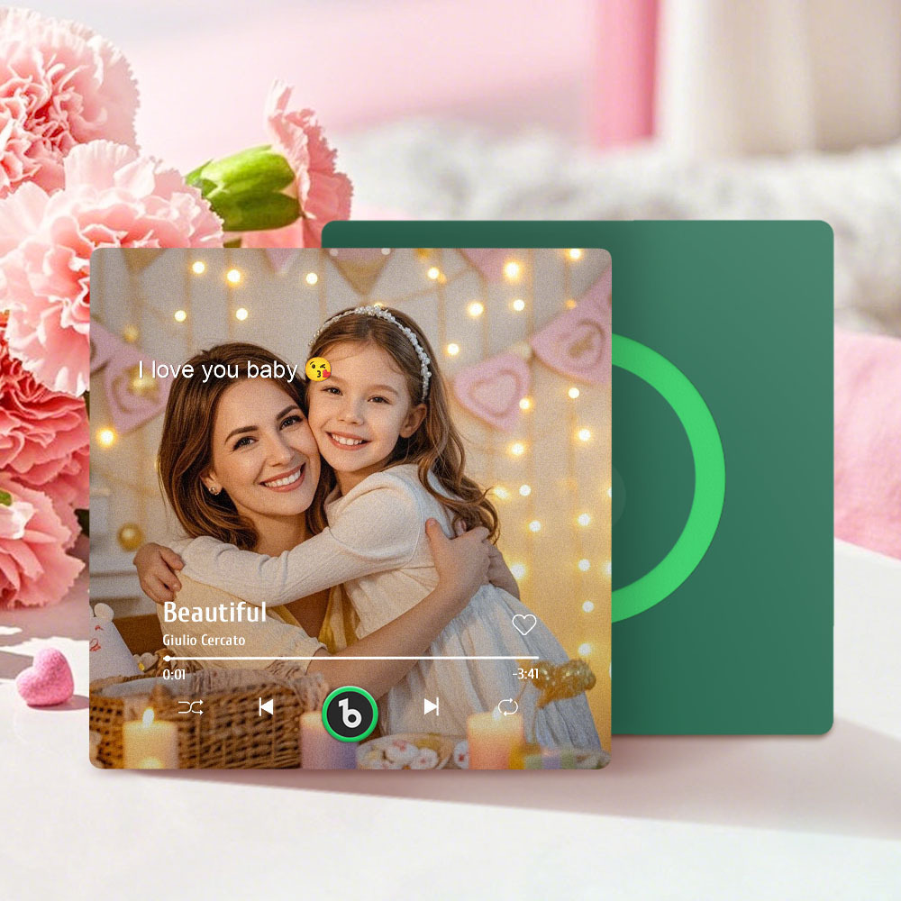 Custom Music Gift Fridge Magnet Custom Photo Music Box Music Box Play Song Photo Music Magnet Mother's Day Gift - Fridgebeatsau