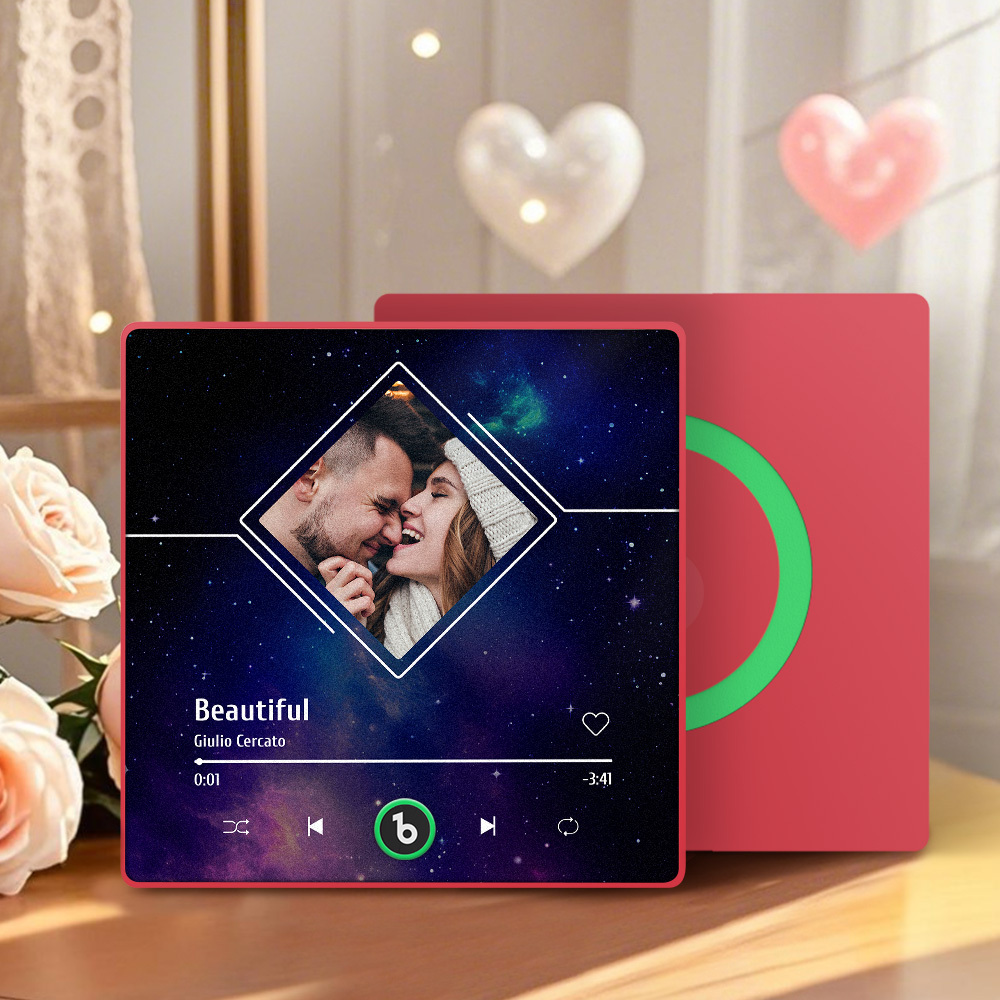 Customized Music Fridge Magnets Starry Sky Music Fridge Magnets Plaque Fridge Magnets Customizable Photos And Music Gift for Couple - Fridgebeatsau