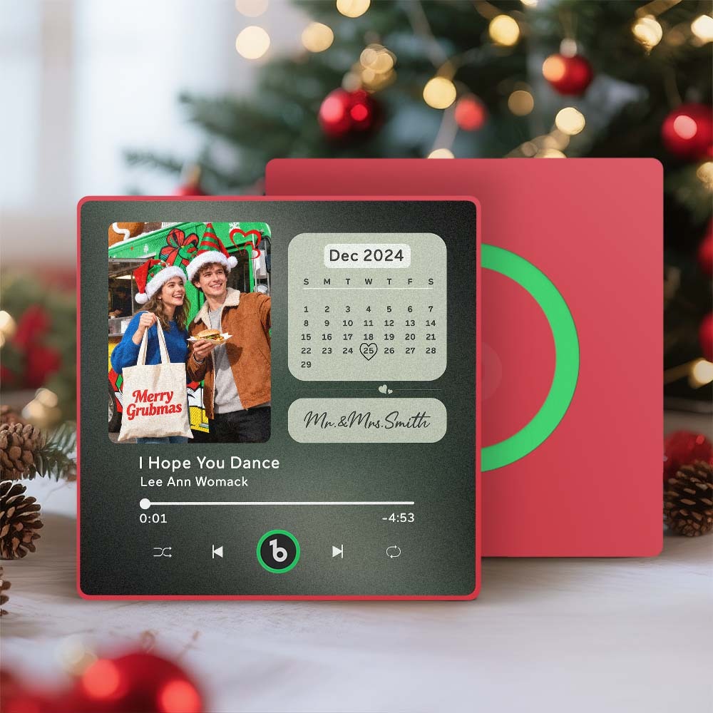 Custom Music Fridge Magnet Personalized Photo Calendar Fridge Magnet With Music That Can Play Song Calendar Gifts Christmas Gifts for Couple - Fridgebeatsau