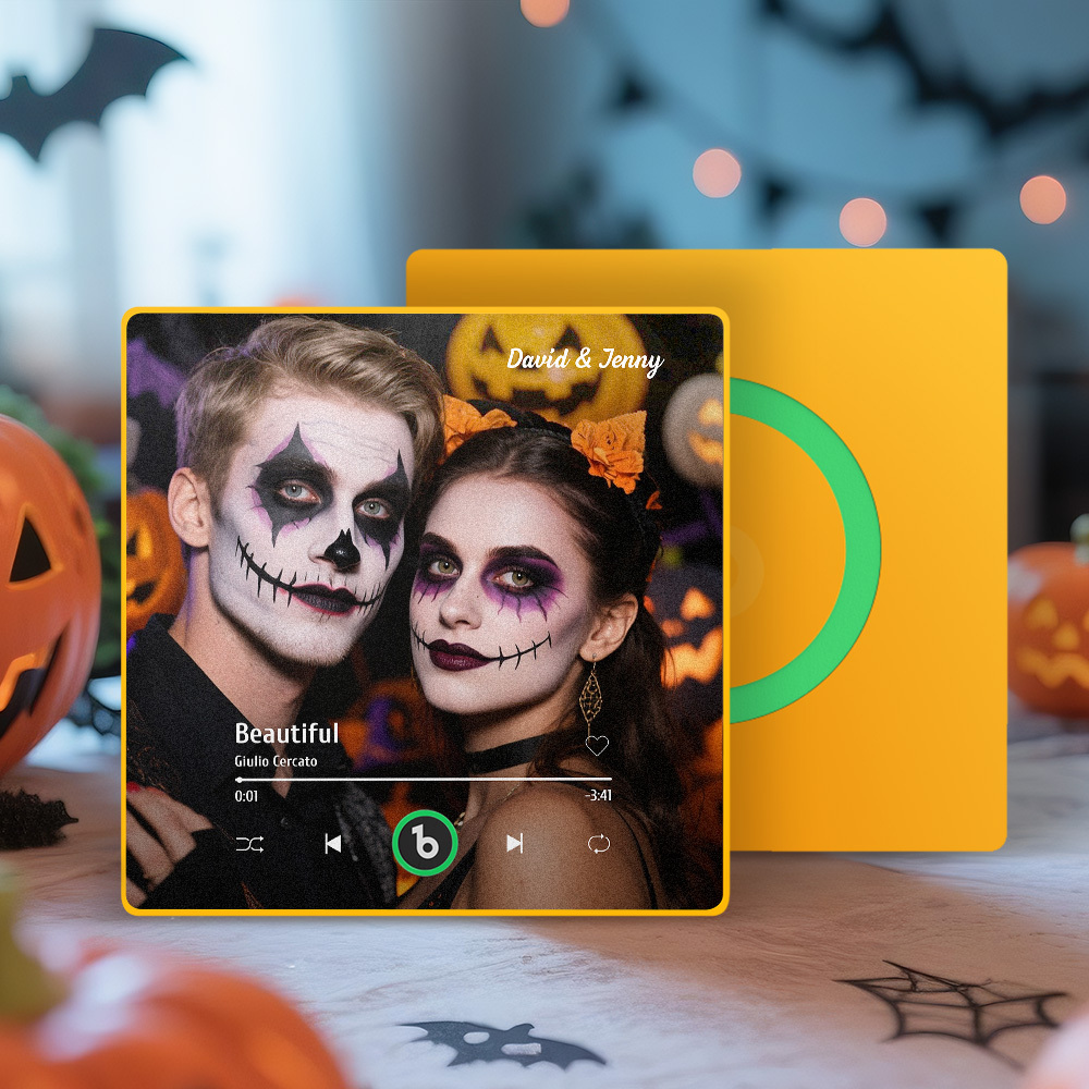 Custom Music Fridge Magnet Custom Colorful Frame Album Fridge Magnet Music Wall Photo Sticker Song Magnets That Can Play Music Halloween Gifts - Fridgebeatsau