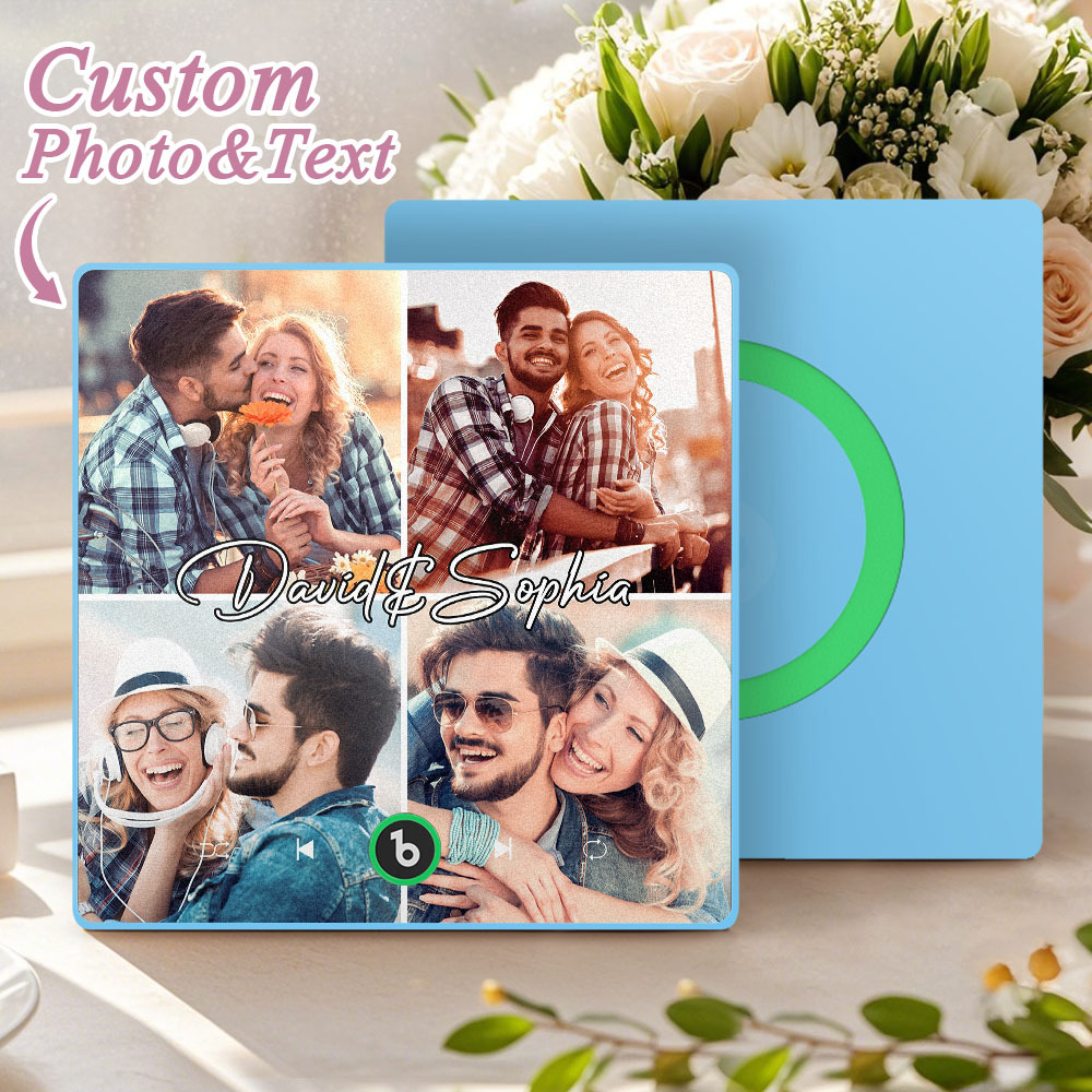 Custom Music Fridge Magnet Gift Personalized Custom 4 Photo Name Magnet Music Box Valentine s Day Gift Anniversary Gift Music Box Play Song Gift - Fridgebeatsau