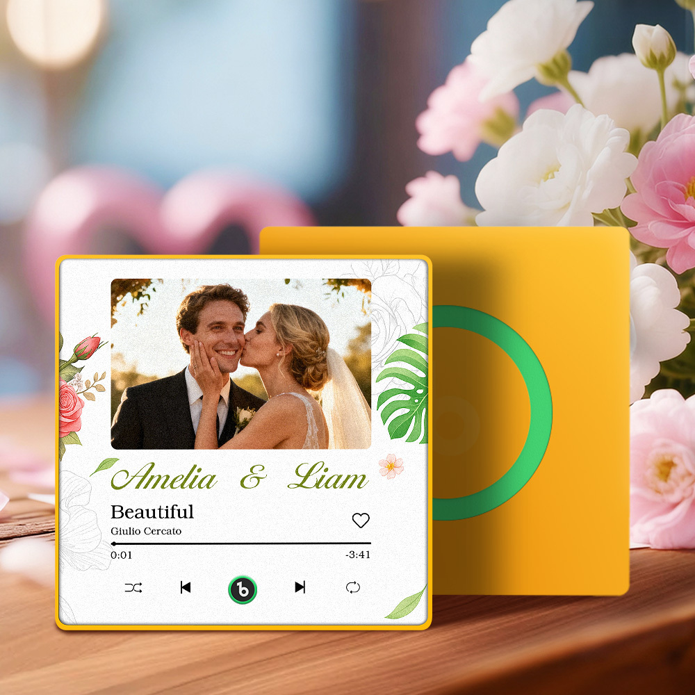 Personalized Music Fridge Magnet Colorful Frame New 4.0 Upgrade Album Fridge Magnet Can Play Songs Gift for Couple Can Upload Your Music - Fridgebeatsau