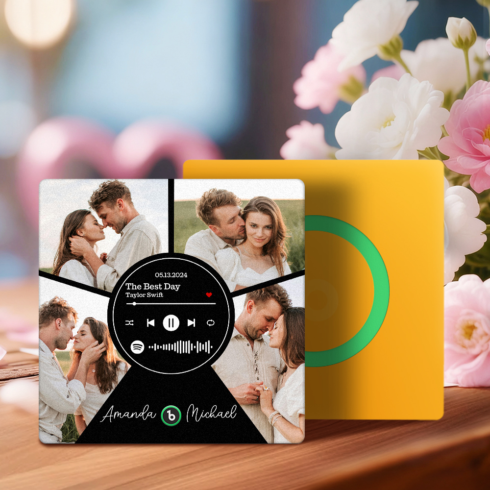 Personalized Music Fridge Magnet Colorful Frame New 4.0 Upgrade Album Fridge Magnet Can Play Songs Gift for Couple Can Upload Your Music - Fridgebeatsau