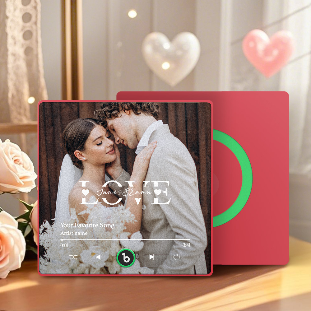 Custom Photo Music Box Fridge Magnet Atmosphere Love Heartfelt Gift For Couple Personalized Valentine's Day Gift - Fridgebeatsau