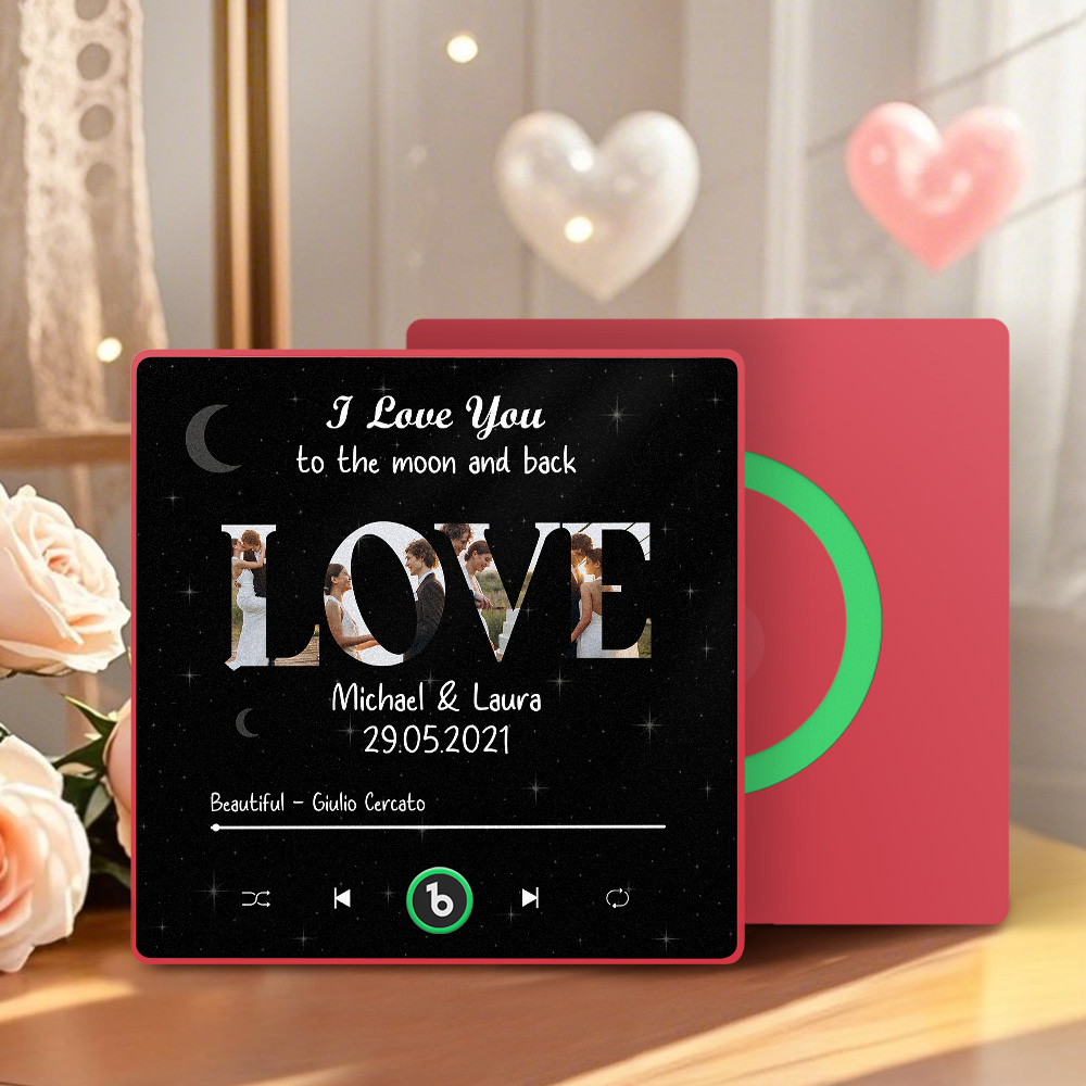Custom Music Fridge Magnet Personalized Love Photos Song Magnet Valentine's Day Anniversary Gift for Lover - Fridgebeatsau