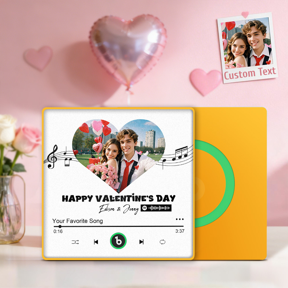 Personalized Music Player Fridge Magnet With Photo Custom Couple Magnet Romantic Anniversary Valentine’s Day Gift - Fridgebeatsau