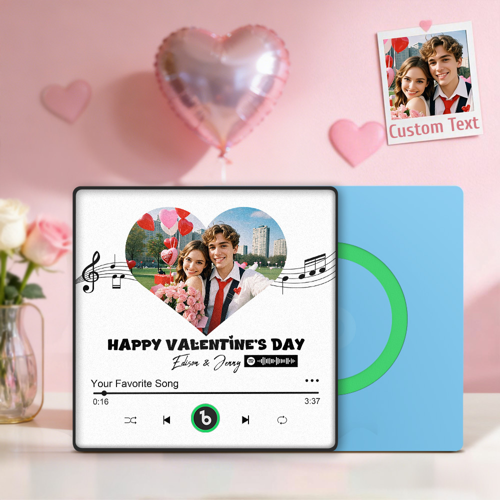 Personalized Music Player Fridge Magnet With Photo Custom Couple Magnet Romantic Anniversary Valentine’s Day Gift - Fridgebeatsau