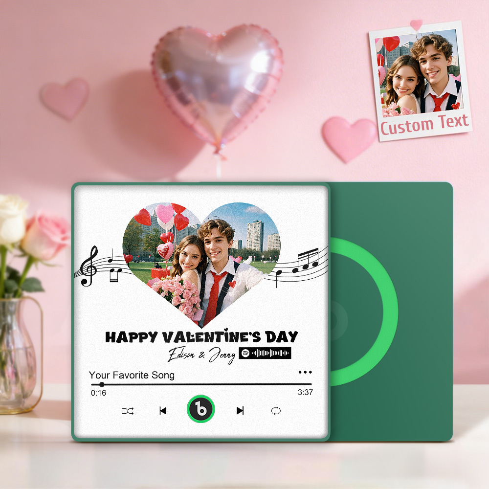 Personalized Music Player Fridge Magnet With Photo Custom Couple Magnet Romantic Anniversary Valentine’s Day Gift - Fridgebeatsau