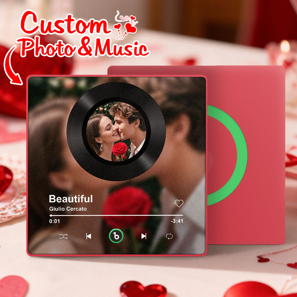 Custom Whole Song Photo Frame with Music Personalized Picture Frame Valentine's Day Gifts - Fridgebeatsau