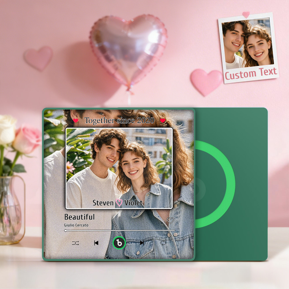 Custom Music Fridge Magnet Personalized Photo Song Magnet Valentine's Day Anniversary Gift for Couple - Fridgebeatsau