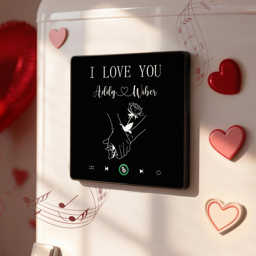 Personalized Song Fridge Magnet Custom I LOVE YOU Fridge Magnet With Music Valentine's Day Gift Anniversary Gift For Couple - Fridgebeatsau