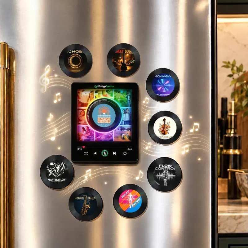 Personalized Photo & Music Vinyl Fridge Magnet with Rotating Record– Custom Records with Light Fridgebeats V6.0 - Fridgebeatsau