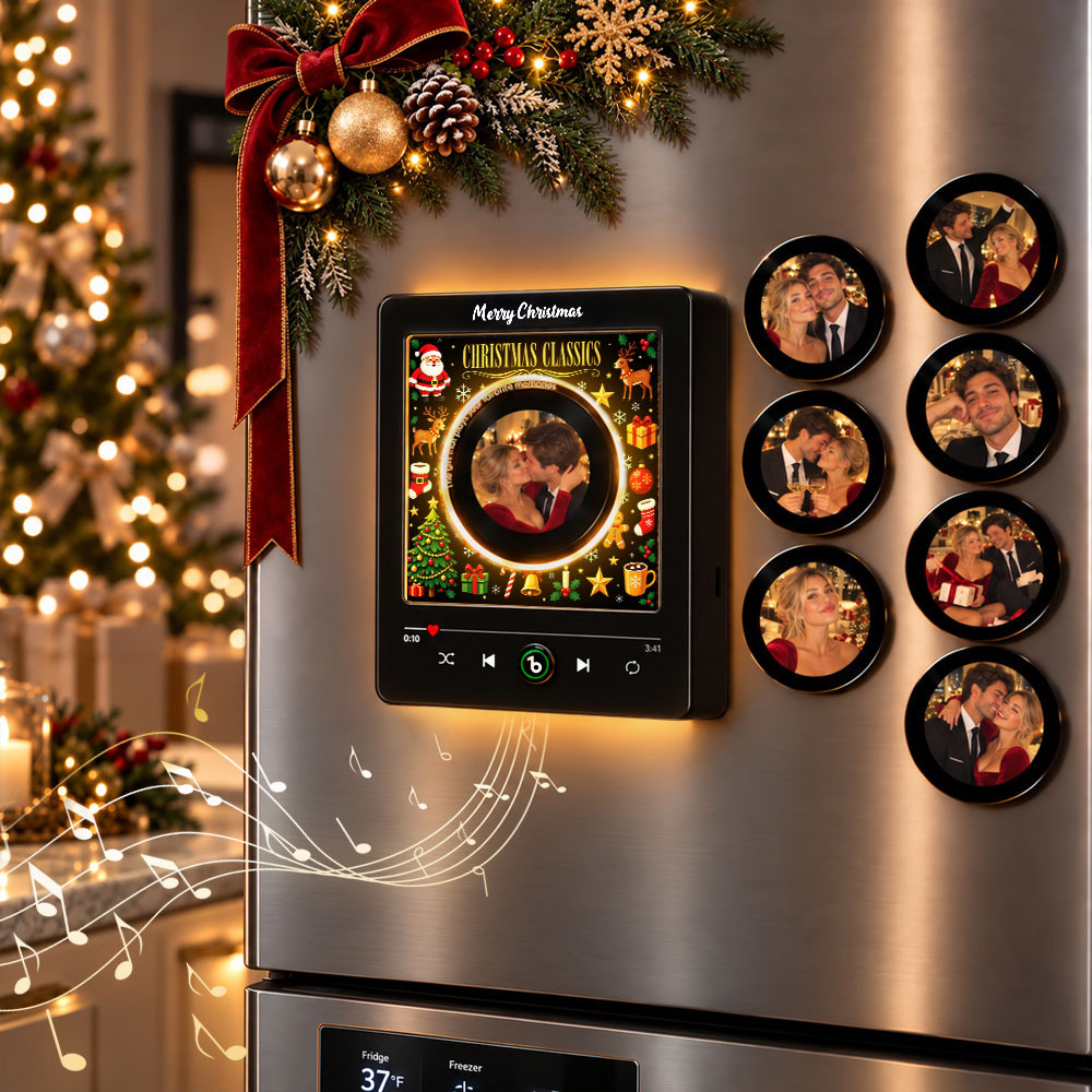Personalized Music Fridge Magnet – Custom Photo Vinyl Records Custom Photo Song Magnet Christmas Gifts - Fridgebeatsau