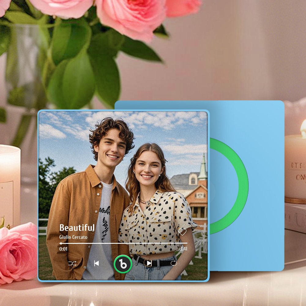 Personalized Music Fridge Magnet Colorful Frame New 4.0 Upgrade Album Fridge Magnet Can Play Songs Gift for Couple Can Upload Your Music - Fridgebeatsau