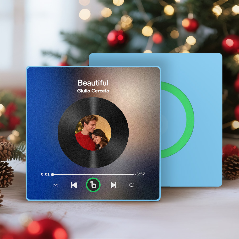 Custom Music Fridge Magnet Custom Colorful Frame Album Fridge Magnet Music Wall Photo Sticker Song Magnets That Can Play Music Christmas Gifts for Her - Fridgebeatsau