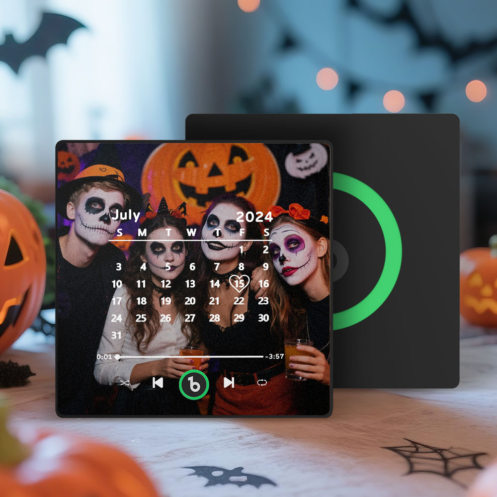 Custom Music Fridge Magnet Personalized Song Fridge Magnet That Can Play Music Halloween Magnet Supports Bluetooth Connectivity Calendar Halloween Gifts for Couple - Fridgebeatsau