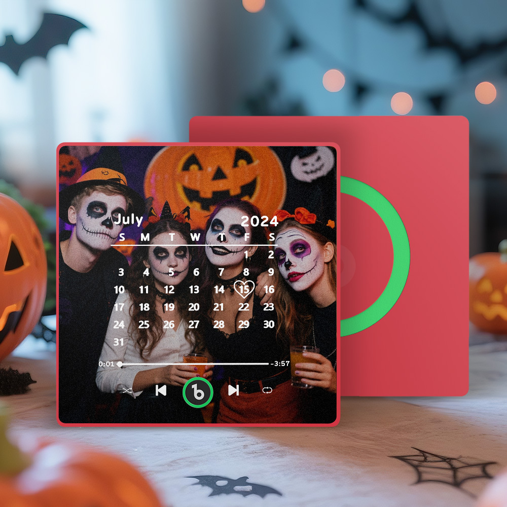 Custom Music Fridge Magnet Personalized Song Fridge Magnet That Can Play Music Halloween Magnet Supports Bluetooth Connectivity Calendar Halloween Gifts for Couple - Fridgebeatsau