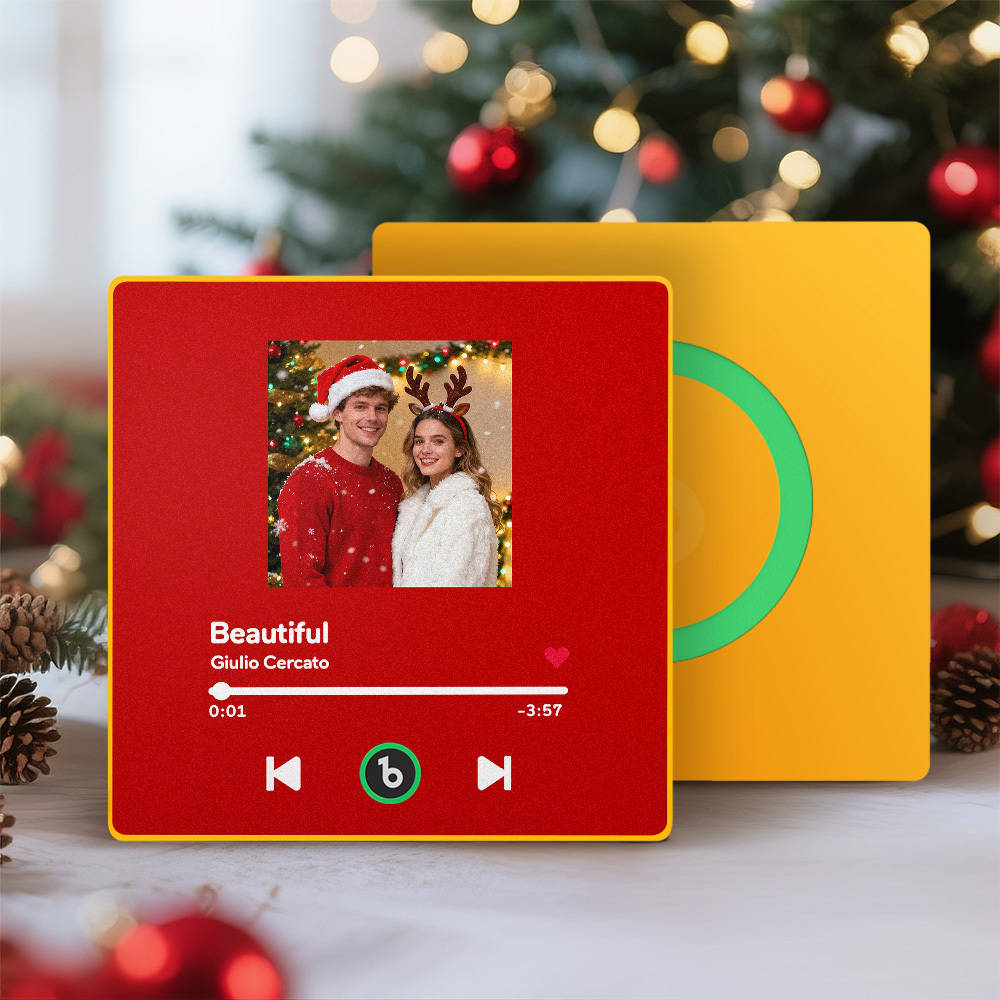Custom Music Fridge Magnet Colorful Frame Personalized Album Fridge Magnet That Can Be Played Song Christmas Gift for Couple - Fridgebeatsau