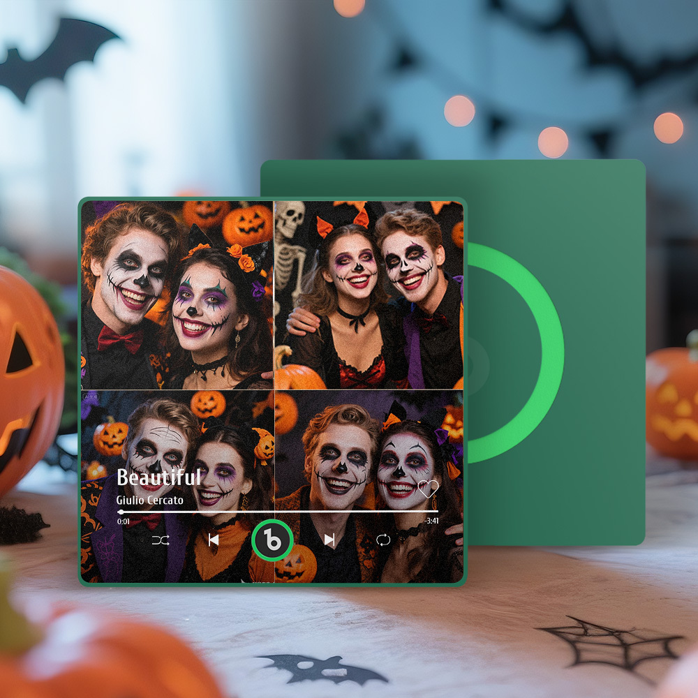 Custom Music Multiple Photo Fridge Magnet Personalized 4 Photo Music Fridge Magnet That Can Play Music Without Cellphone Supports Bluetooth Connectivity Halloween Gifts for Him - Fridgebeatsau