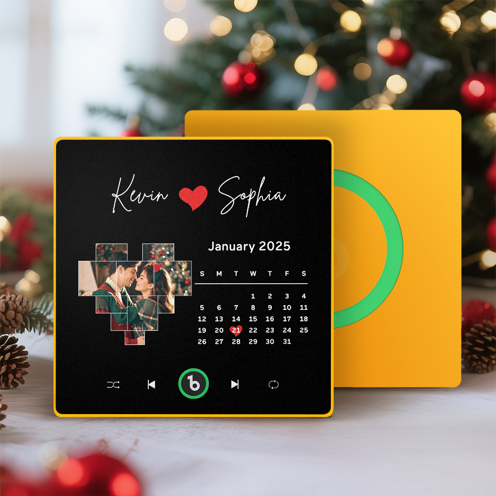 Custom Musical Fridge Magnets with Date Christmas Gifts for Lover - Fridgebeatsau