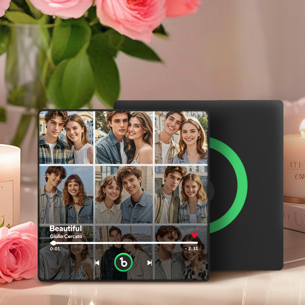 Custom Music Fridge Magnet and Photo with Colorful Frame Music Wall Photo Sticker Music Movement That Can Be Played Gift for Couple