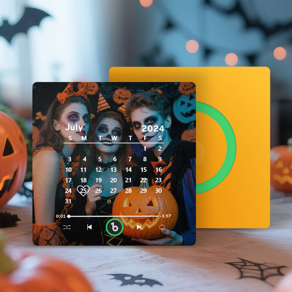 Custom Music Fridge Magnet Personalized Song Fridge Magnet That Can Play Music Halloween Magnet Supports Bluetooth Connectivity Calendar Halloween Gifts for Couple - Fridgebeatsau
