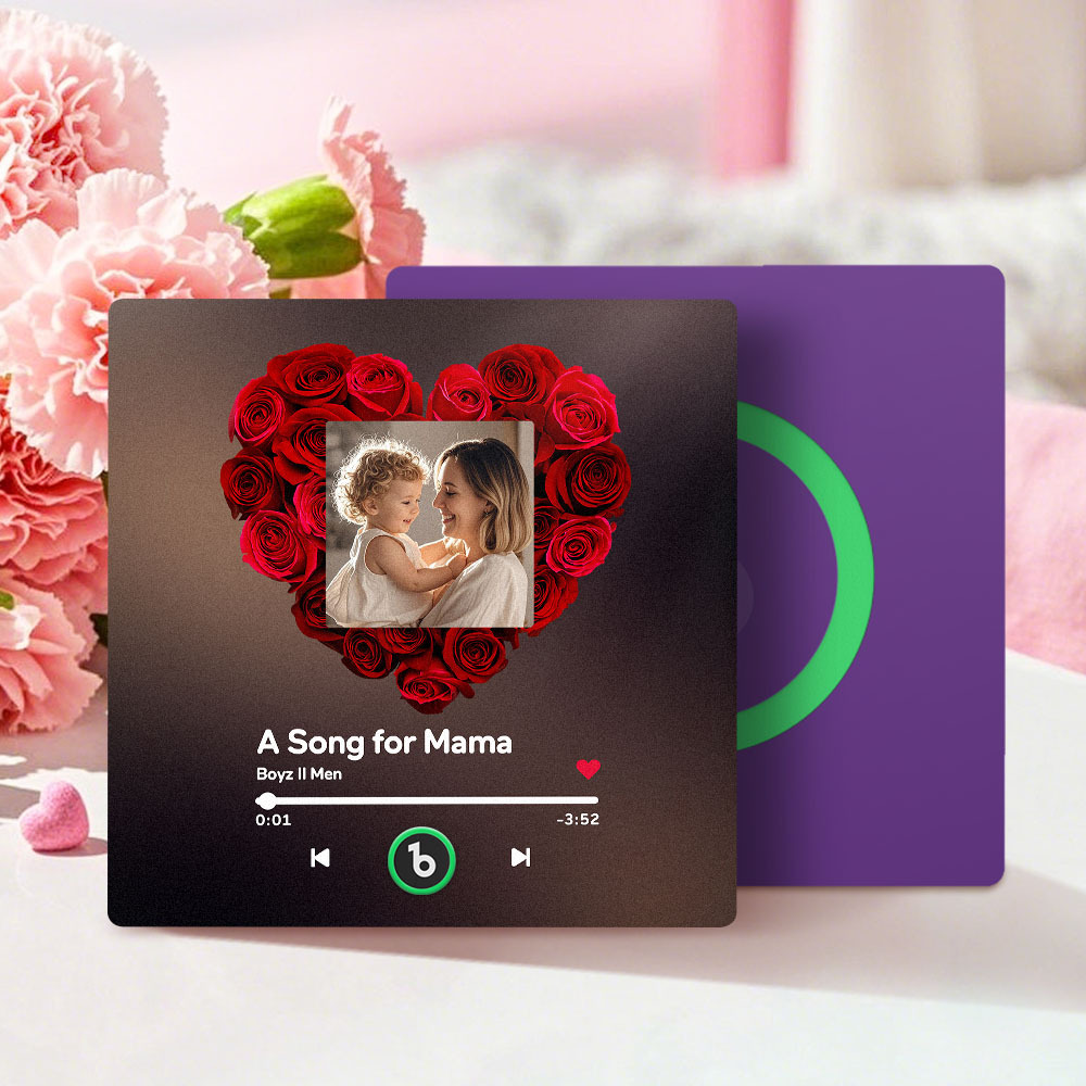 Personalised Fridge Magnet That Play Songs FridgeBeats Gifts for Mum With Rose - Fridgebeatsau