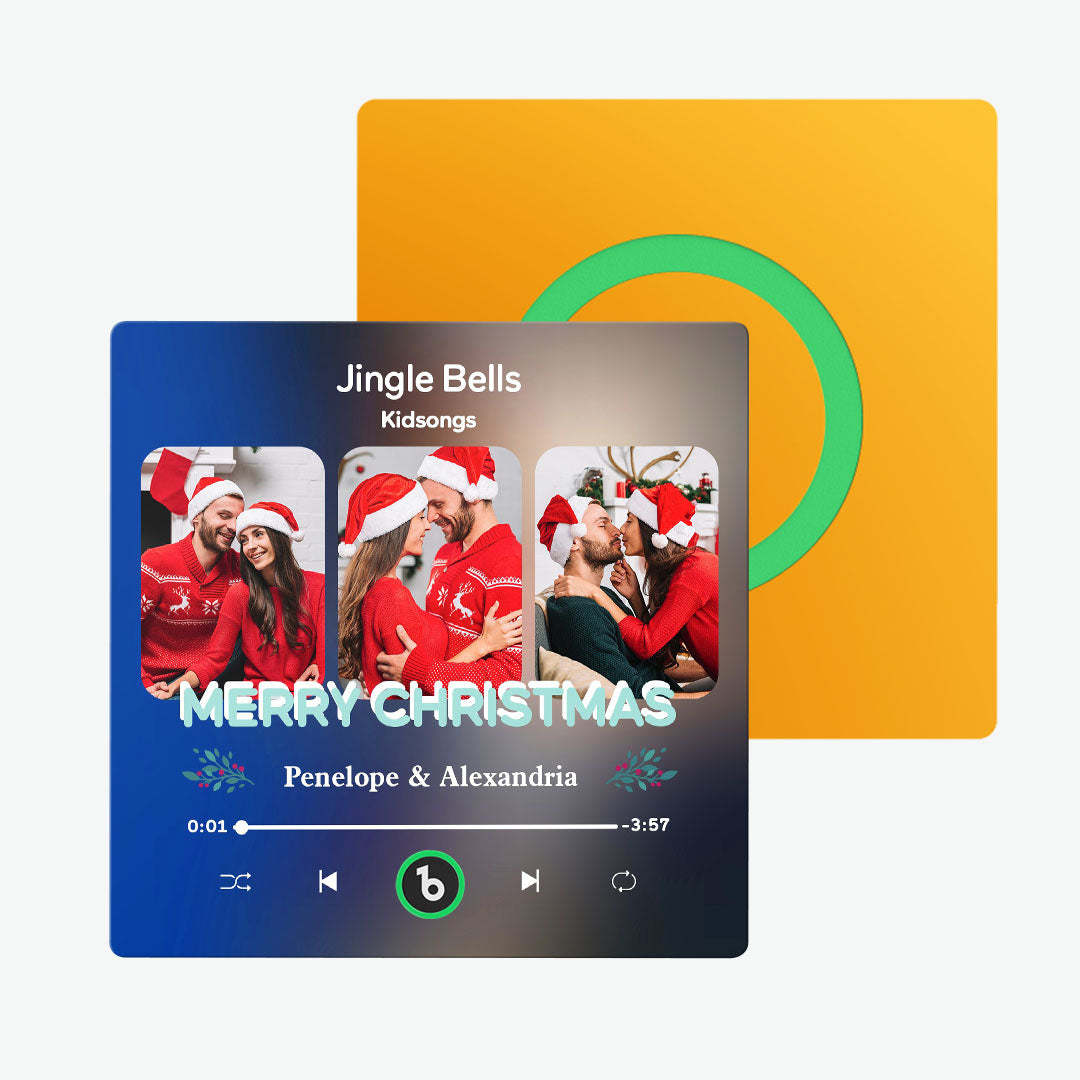 Custom Music Fridge Magnet with 3 Photos FridgeBeats Pro Supports Bluetooth Connectivity Christmas Gifts - Fridgebeatsau