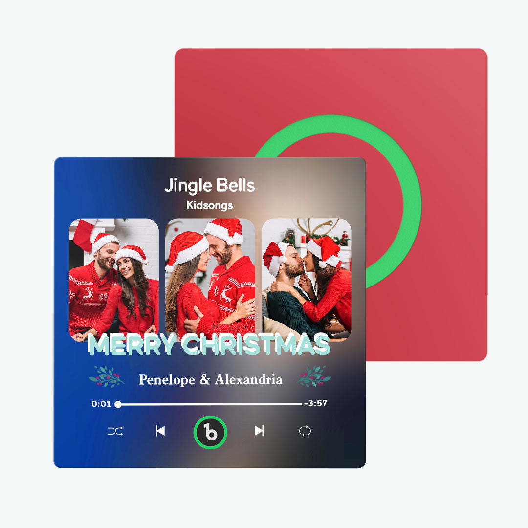 Custom Music Fridge Magnet with 3 Photos FridgeBeats Pro Supports Bluetooth Connectivity Christmas Gifts - Fridgebeatsau