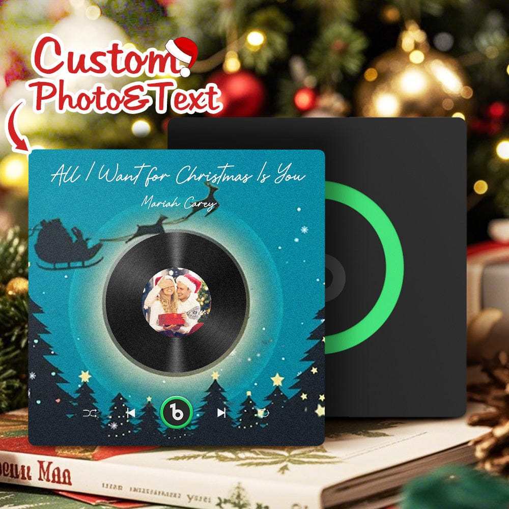 Custom Music Fridge Magnet Personalized Photo Colorful Album Fridge Magnet Music That Can Be Played Gift for Christmas - Fridgebeatsau
