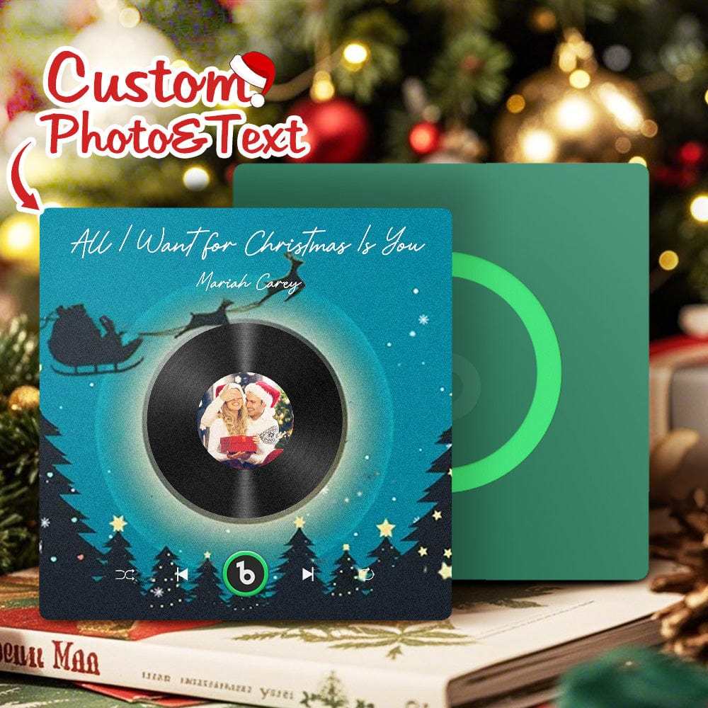 Custom Music Fridge Magnet Personalized Photo Colorful Album Fridge Magnet Music That Can Be Played Gift for Christmas - Fridgebeatsau