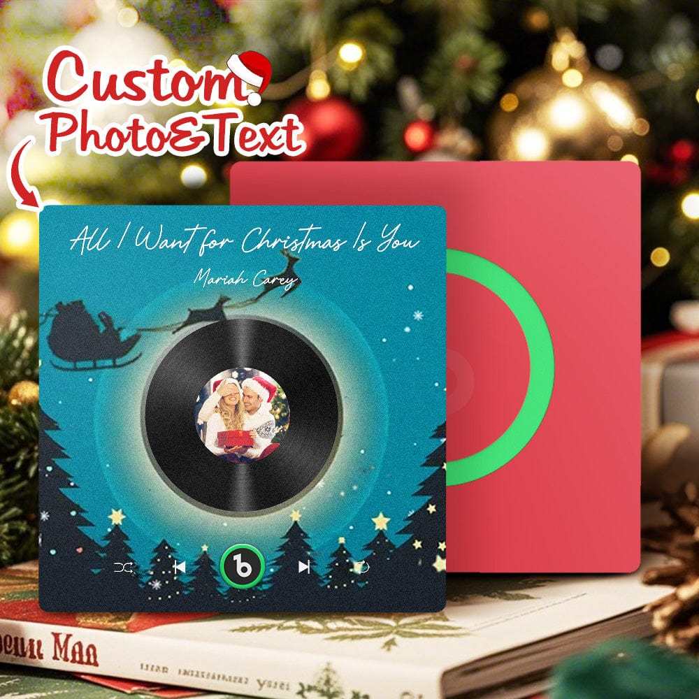 Custom Music Fridge Magnet Personalized Photo Colorful Album Fridge Magnet Music That Can Be Played Gift for Christmas - Fridgebeatsau