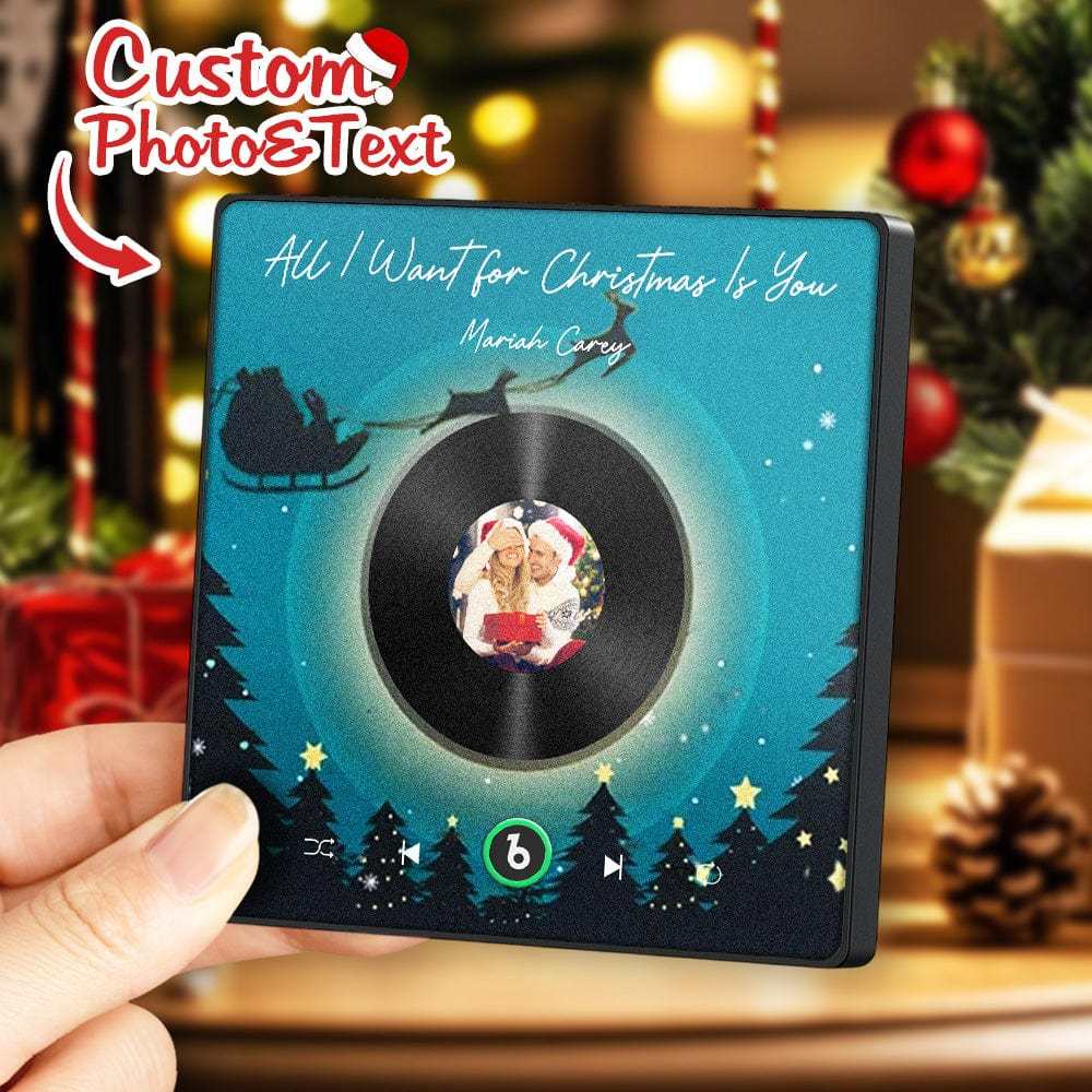 Custom Music Fridge Magnet Personalized Photo Colorful Album Fridge Magnet Music That Can Be Played Gift for Christmas - Fridgebeatsau