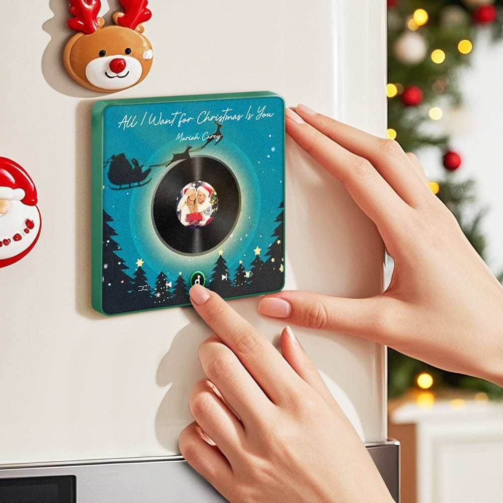 Custom Music Fridge Magnet Personalized Photo Colorful Album Fridge Magnet Music That Can Be Played Gift for Christmas - Fridgebeatsau