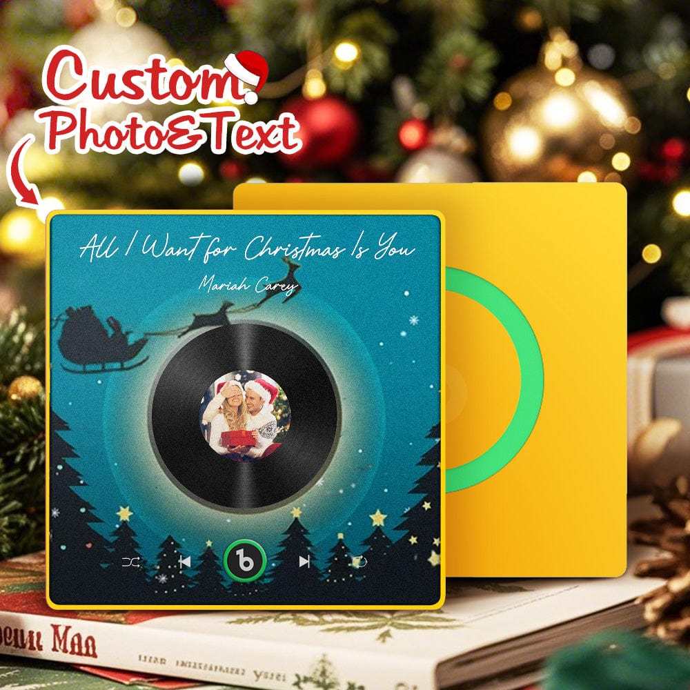 Custom Music Fridge Magnet Personalized Photo Colorful Album Fridge Magnet Music That Can Be Played Gift for Christmas - Fridgebeatsau